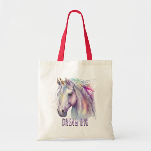 Paarse eenhoorndroom tote bag (Voorkant)