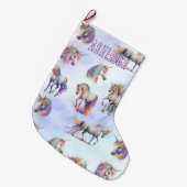 Paarse eenhoorns grote kerstsok (Voorkant (Hangend))