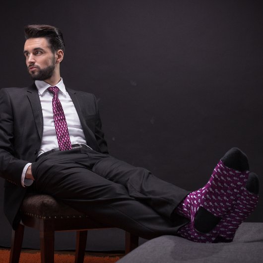 Paarse Eenvoudige Bowling Pin Design Stropdas