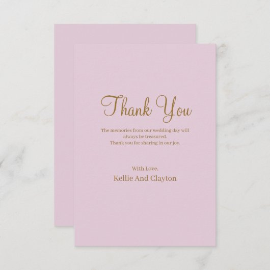 Paarse eenvoudige bruiloft - Hartelijk dank Bedankkaart (Voorkant / Achterkant)