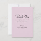 Paarse eenvoudige bruiloft - Hartelijk dank Bedankkaart (Voorkant)