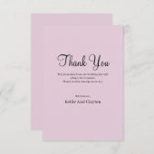 Paarse eenvoudige bruiloft - Hartelijk dank Bedankkaart (Voorkant / Achterkant)