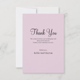 Paarse eenvoudige bruiloft - Hartelijk dank Bedankkaart