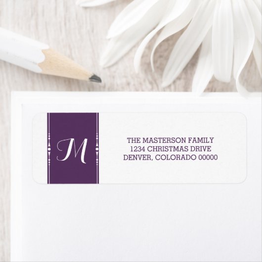 Paarse eenvoudige camerafeestdagen Adresetiketten Etiket (Insitu)