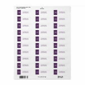 Paarse eenvoudige camerafeestdagen Adresetiketten Etiket (Full Sheet)