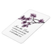 Paarse Eenvoudige Cherry Blossom sparen de Datum Magneet (Linkerzijde)