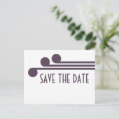 Paarse Eenvoudige Deco Chic sparen het Briefkaart  (Staand voorkant)