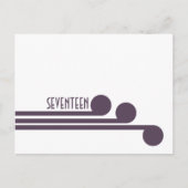 Paarse eenvoudige deco-grafische tabelnummers Brie Briefkaart (Voorkant)