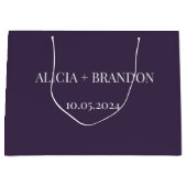 Paarse Eenvoudige Elegante Moderne Trouw Groot Cadeauzakje (Voorkant)