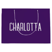 Paarse eenvoudige elegante stijlvolle naam groot cadeauzakje (Voorkant)