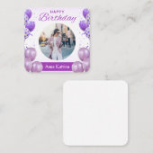 Paarse eenvoudige Happy Birthday Kaart Notitiekaartje (Voorkant / Achterkant)