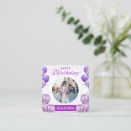 Paarse eenvoudige Happy Birthday Kaart Notitiekaartje