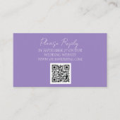 Paarse eenvoudige minimalistische elegante bruilof informatiekaartje (Voorkant)