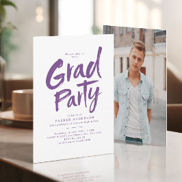Paarse Eenvoudige Moderne Borstel Schrift Grads Fe Kaart