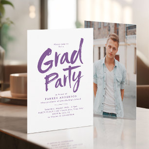 Paarse Eenvoudige Moderne Borstel Schrift Grads Fe Kaart