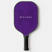 Paarse Eenvoudige Moderne Naam Monogram Pickleball Paddle (Voorkant)