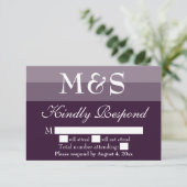 Paarse Eenvoudige Moderne Script Trouw RSVP Kaart (Staand voorkant)