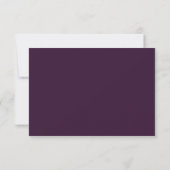 Paarse Eenvoudige Moderne Script Trouw RSVP Kaart (Achterkant)