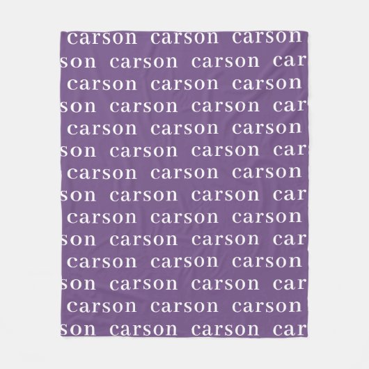 Paarse, eenvoudige persoonlijke herhalingsnaam fleece deken (Voorkant)