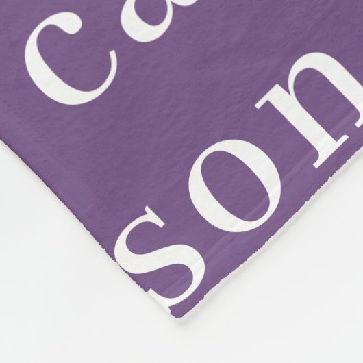 Paarse, eenvoudige persoonlijke herhalingsnaam fleece deken (Hoek)