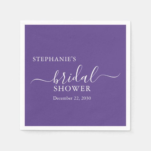 Paarse eenvoudige script-Vrijgezellenfeest Servet (Voorkant)