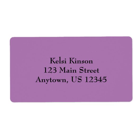 Paarse eenvoudige verzendlabels etiket (Voorkant)