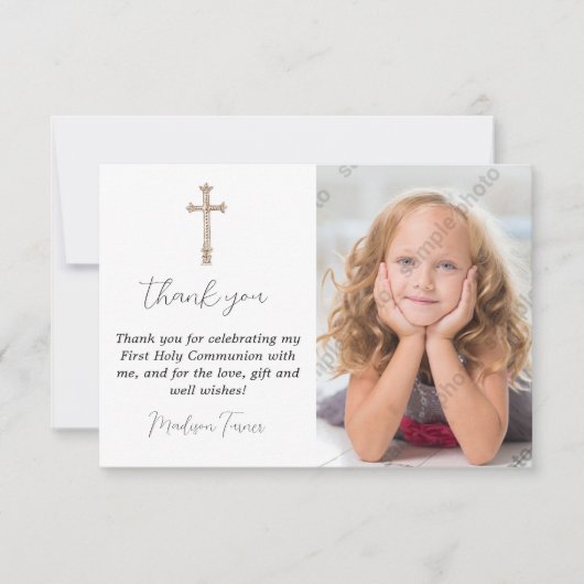 Paarse Eerste Heilige Communie Hartelijk dank Bedankkaart (Voorkant)