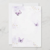 Paarse Eerste Heilige Communie Kruis Vlinder Bloem Kaart (Achterkant)
