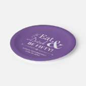 Paarse Eet Drink Be Fifty Throwback 50ste Verjaard Papieren Bordje (Gekanteld)