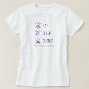 Paarse eet. Slaap. Chorus. T-shirt