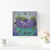 Paarse Eggplant Vierkante Klok (Huis)