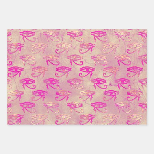 Paarse Egyptische Oog van Horus-pakbladen Inpakpapier Vel (Voorkant)