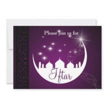 Paarse Eid Mubarak Moon Mosque