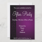 Paarse Eid Mubarak Moon Mosque Kaart (Achterkant)