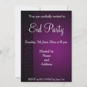 Paarse Eid Mubarak Moon Mosque Kaart (Achterkant)