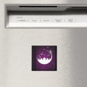 Paarse Eid Mubarak Moon Mosque Magneet (Insitu (Vaatwasser))