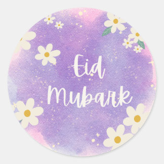 Paarse Eid Mubark Ronde Sticker