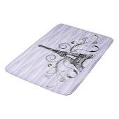 Paarse Eiffel Towel Flourish Bath Mat (Gekanteld)