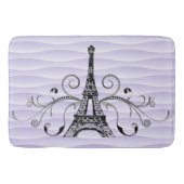 Paarse Eiffel Towel Flourish Bath Mat (Voorkant)