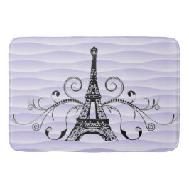 Paarse Eiffel Towel Flourish Bath Mat