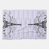 Paarse Eiffel Towel Flourish Kitchen Towel Theedoek (Horizontaal)