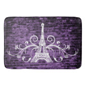 Paarse Eiffel Towel Grunge Bath Mat (Voorkant)