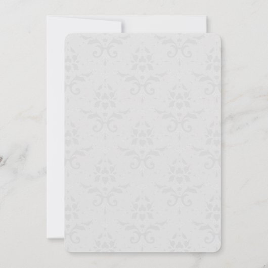 Paarse Eiffel Tower Damask Weddenschap Kaart (Achterkant)