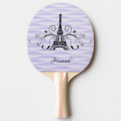 Paarse Eiffel Tower Flourish Ping Pong Paddle Tafeltennisbatje (Voorkant)