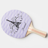 Paarse Eiffel Tower Flourish Ping Pong Paddle Tafeltennisbatje (Zijkant)