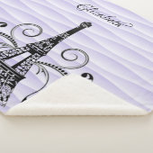 Paarse Eiffel Tower Flourish Sherpa Blanket Deken (3/4)