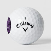 Paarse Eiffel Tower Grunge Golf Balls Golfballen (Logo)
