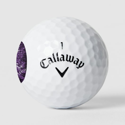 Paarse Eiffel Tower Grunge Golf Balls Golfballen (Logo)
