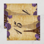 paarse  eiffeltoren briefkaart (Voorkant / Achterkant)