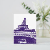 Paarse Eiffeltoren Briefkaart (Staand voorkant)